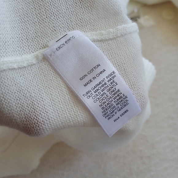 express ♡ cotton cardigan sweater white button down v neck holiday - Picture 7 of 8